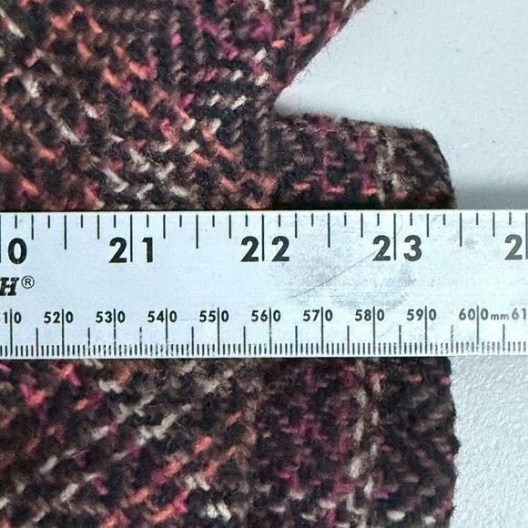 CAbi Tweed Plaid Cap‎ Sleeve Blazer Womens M Brown Wool Cottagecore Fall - Picture 9 of 9